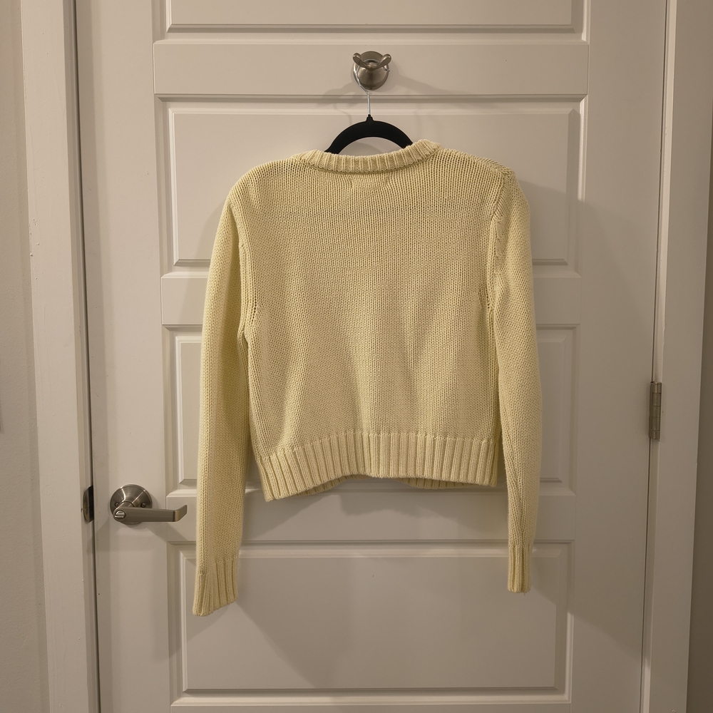 Yellow Button-Up Women's Sweater - Picture 3 of 5